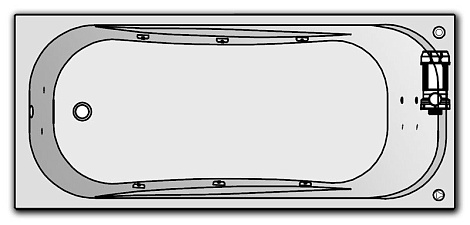 Комплектация Kolpa String 190x90 Optima (массаж: боковой, спины, ног)