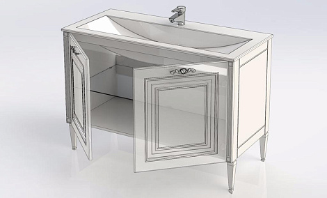 Тумба с раковиной Aquanet Паола 120 (181763+164747) белая