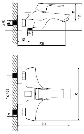 Смеситель для ванны Lemark Unit LM4502C