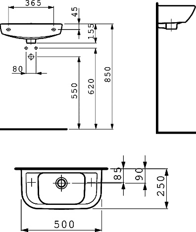 Раковина Laufen Pro 8.1695.7.000.106.1