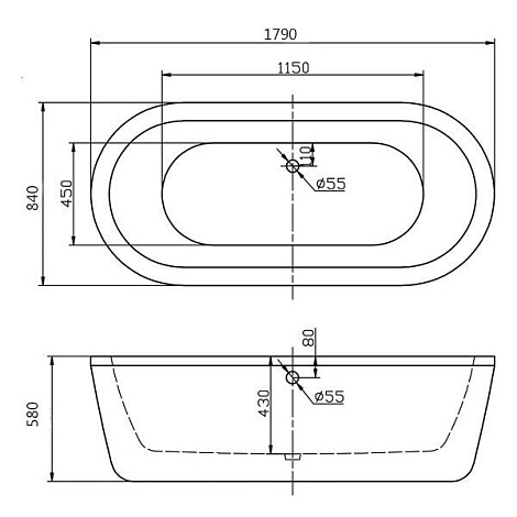 Акриловая ванна BelBagno 179x84 BB12-1785
