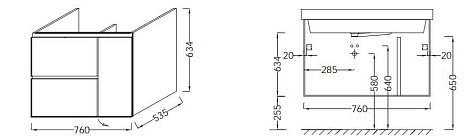 Тумба под раковину Jacob Delafon Soprano EB1330-E10