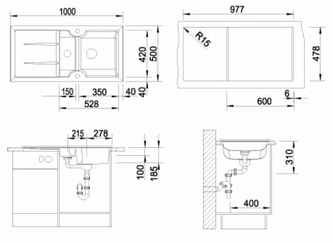 Кухонная мойка Blanco IDESSA 6 S 516006, черный