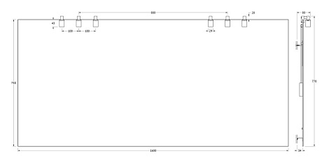 Зеркало с 6-ю светильниками 120 W 160х75 cm ELLUX Sonet SON-A6 0219