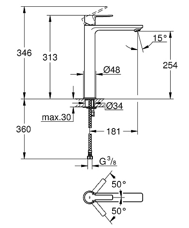 Смеситель для раковины GROHE Lineare 23405001