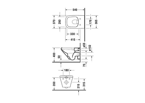 Подвесной унитаз Duravit DuraStyle 2538090000 безободковый