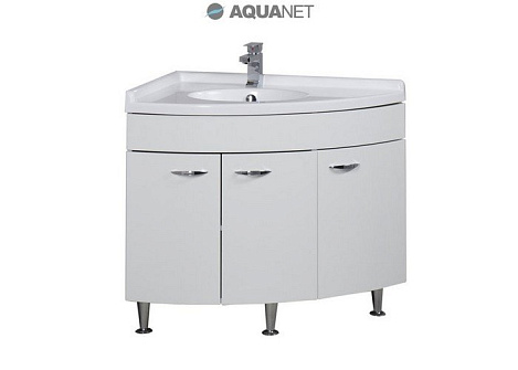 Тумба под раковину Aquanet Корнер 80 (158824) левосторонняя белая