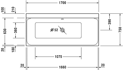 Акриловая ванна Duravit P3 Comforts 700376+790100 170x75 700376000000+790100000000000