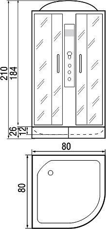 Душевая кабина River Desna 80/26 MT с гидромассажем