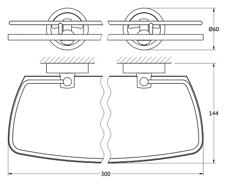 Полка с держателями 30 cm FBS Ellea ELL 013