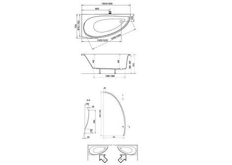 Передняя панель A для ванны Ravak AVOCADO 160 L белая CZQ1000A00