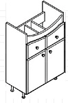 Тумба под раковину Ecolevel Modern650 61х32х82h ML7-01.23ЭД1 белая