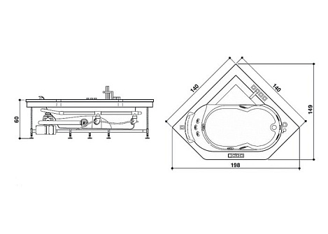 Акриловая ванна Jacuzzi Aura 140x140 9F43-493A