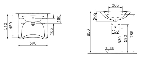 Раковина Vitra Arkitekt 6147B003-0001