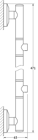Штанга для 2-х аксессуаров 47 cm FBS Standard STA 077