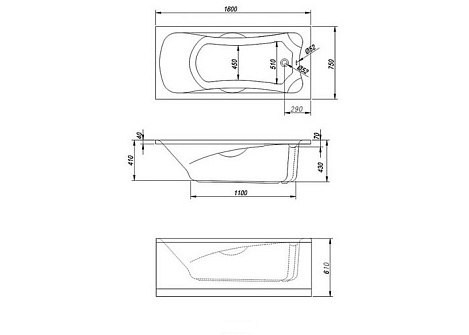 Акриловая ванна Kolpa Valis 160 Basis 160x75