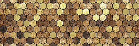 Декор для стены Alma Ceramica Ника 60x20 DWU11NIK404, золотой/коричневый