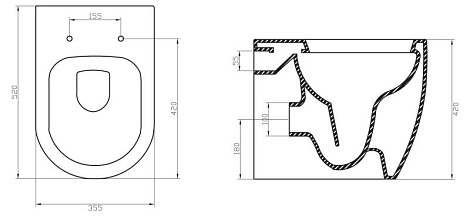 Приставной унитаз BelBagno MARINO BB105CB