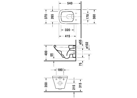 Подвесной унитаз Duravit DuraStyle 25360900001-WG