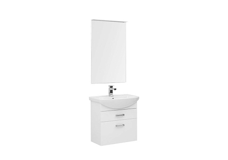 Комплект мебели Aquanet Ирис 65 (198815), Белый (Тумба+раковина+зеркало)