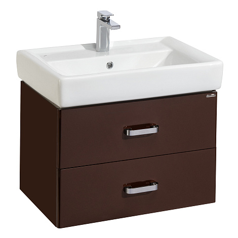 Комплект мебели Aquaton Америна 70 R (1A137601AM430) темно-коричневый (Тумба+раковина+зеркало)