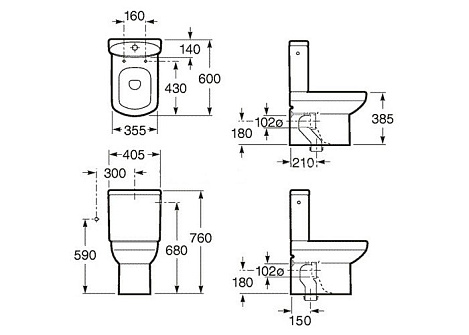 Чаша напольного унитаза Roca Dama Senso 342518000