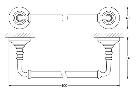 Штанга для полотенца 40 cm 3SC STILMAR STI 112