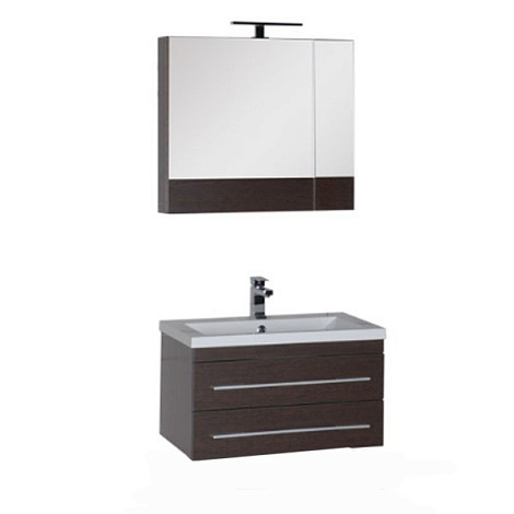 Комплект мебели Aquanet Нота NEW 75 (231061) венге (Тумба+раковина+зеркало)