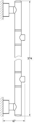 Штанга для 2-х аксессуаров 58 cm FBS Esperado ESP 074