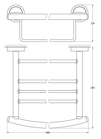 Полка для полотенец со штангой 60 cm FBS Ellea ELL 042