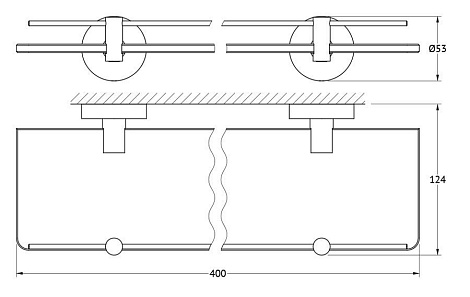 Полка с держателями 40 cm ARTWELLE Harmonie HAR 034