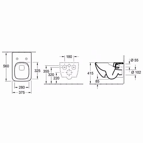 Подвесной унитаз Villeroy&Boch Legato 5663R001
