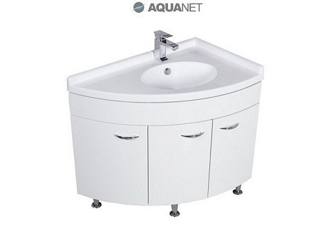 Тумба под раковину Aquanet Корнер 80 (158825) правосторонняя белая