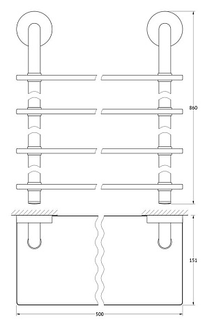 Полка 4-х ярусная 50 cm ELLUX Elegance ELE 048