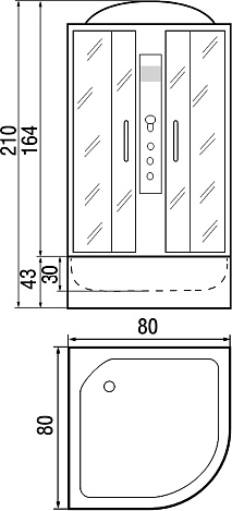 Душевая кабина River Desna 80/43 MT с гидромассажем