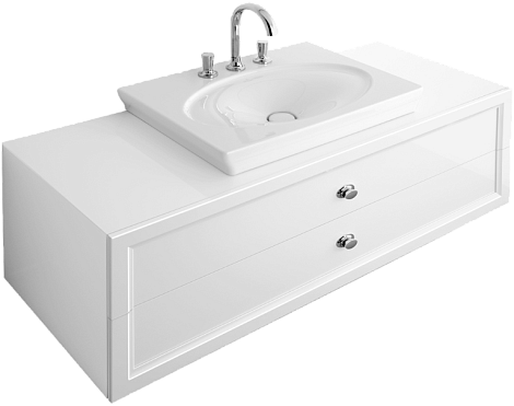 Тумба с раковиной Villeroy&Boch La Belle A58310DJ+6124G1R1, бриллиантовый белый