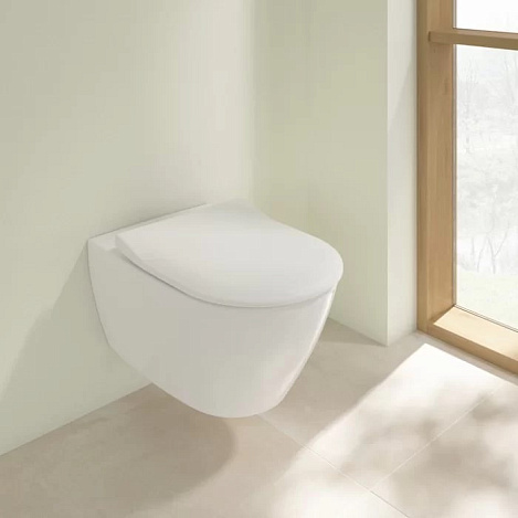 Подвесной унитаз Villeroy&Boch Subway 2.0 5614R201 (5614R001+9M78S101) с сиденьем