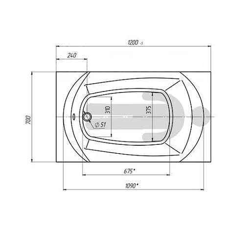 Акриловая ванна 1Marka Elegance 120x70 01эл1270
