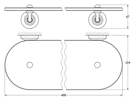 Полка с держателями 40 cm 3SC STILMAR STI 614