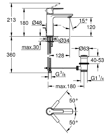 Смеситель для раковины GROHE Lineare 32114DC1