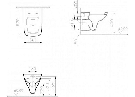 Подвесной унитаз Vitra S20 5507B003-0101