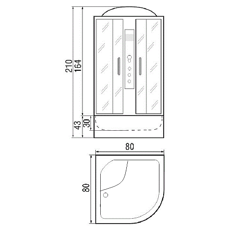 Душевая кабина River Dunay 80/43 ТН с гидромассажем