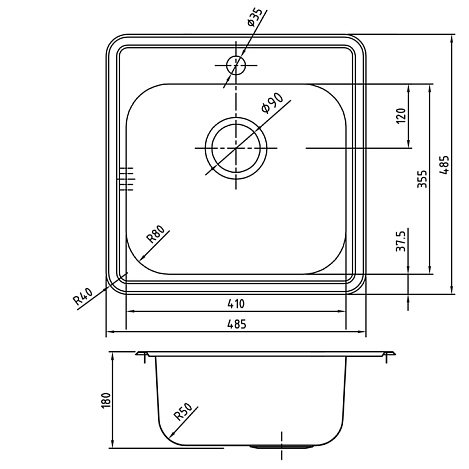 Кухонная мойка IDDIS Strit STR48P0i77