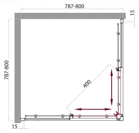 Душевой уголок BelBagno UNO UNO-A-2-80-P-Cr