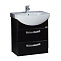 Комплект мебели Aquaton Ария 65 М (1A123301AA950) чёрный глянец (Тумба+раковина+зеркало)