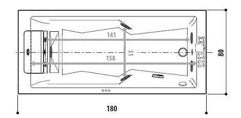 Акриловая ванна Jacuzzi Myway 180x80 MYW20011100 левосторонняя