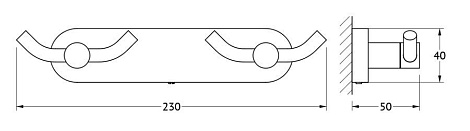 Планка с 2-мя двойными крючками 23 cm ARTWELLE Harmonie HAR 008