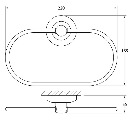 Держатель полотенца овальный FBS Standard STA 022