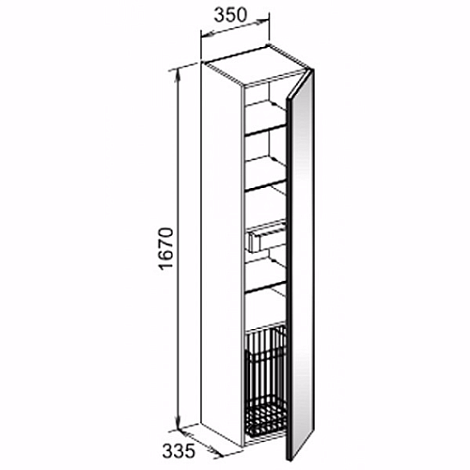 Шкаф-пенал Keuco Royal Reflex 34030210001 SX белый