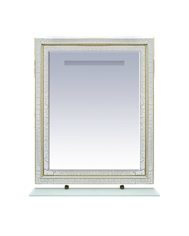 Зеркало с полочкой Misty Fresko Л-Фре03075-0117, белый краколет с патиной